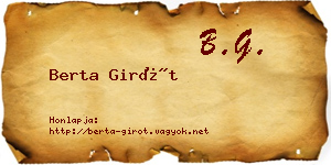 Berta Girót névjegykártya